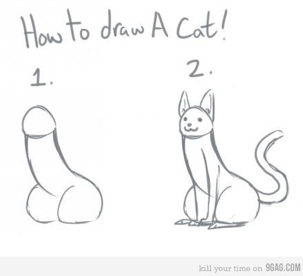 Hur man ritar en ku.. katt. Hur man ritar en ku.. katt.